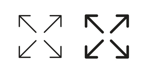 Fototapeta premium Expand icons. Minimal logo design element, vector illustration.