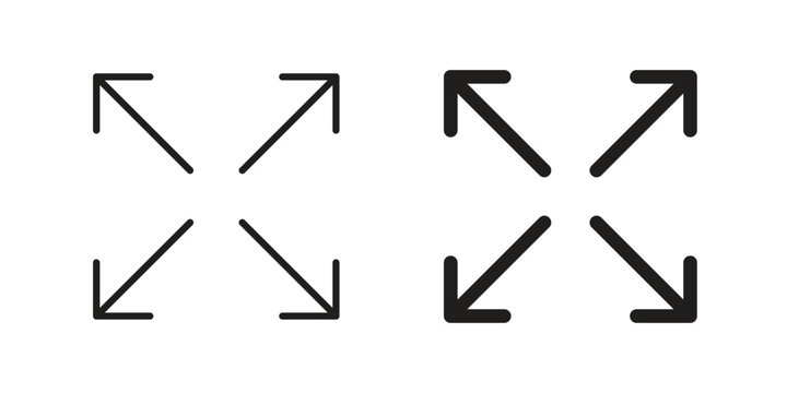 Expand icons. Minimal logo design element, vector illustration.