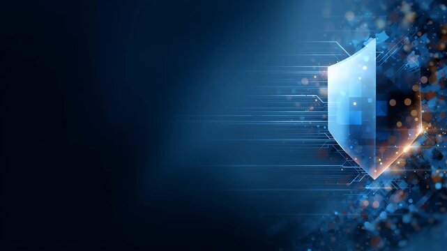 Digitale Sicherheitskonzepte mit abstrakten Datenstr&ouml;men und Schutzsymbolen