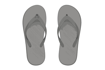 Pair of Gray Flip-Flops on a Gradient Background