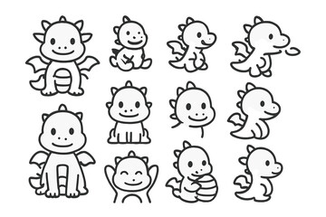 Cute Cartoon Dragons