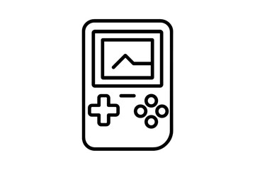Retro Handheld Game Console Outline Icon