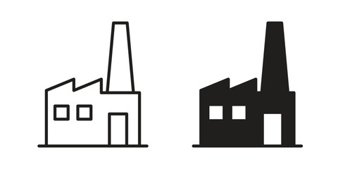 Factory icons. Minimal logo design element, vector illustration.