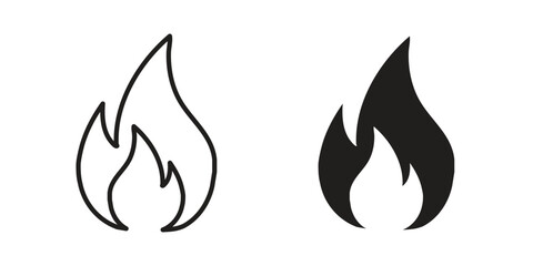 Flame icons. Minimal logo design element, vector illustration.