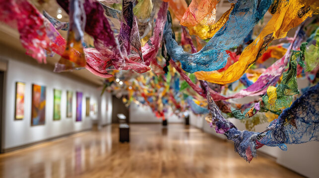 Artistic installations reflecting themes of empowerment and creativity during Harlem Renaissance, defocused cultural exhibition, period tribute, creative movement celebration,, with copy