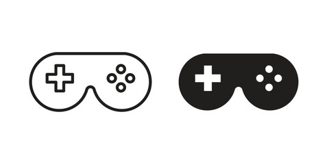 Gaming controller icons. Minimal logo design element, vector illustration. © iconic