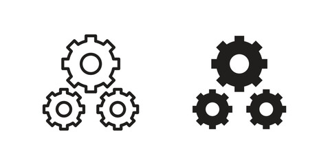 Gears icons. Minimal logo design element, vector illustration.