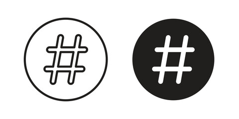 Hashtag icons. Minimal logo design element, vector illustration.