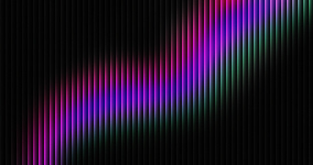 Abstract background featuring a vibrant diagonal gradient of magenta purple and cyan light illuminating vertical black textured lines creating a dynamic digital wallpaper effect