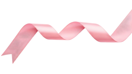 Pink ribbon isolated on transparent background