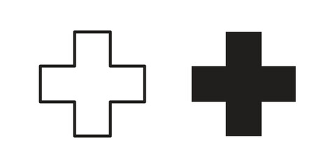 Obraz premium Hospital sign icons. Minimal logo design element, vector illustration.