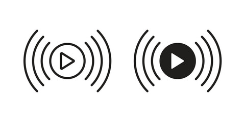 Live streaming icons. Minimal logo design element, vector illustration.