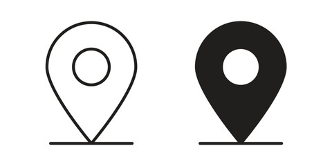 Location pin icons. Minimal logo design element, vector illustration.