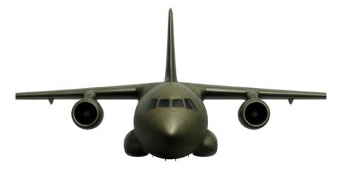 Covert military transport plane with a sharp fuselage and swept wings.