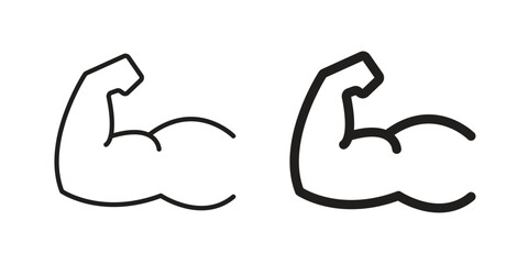 Fototapeta premium Muscle icons. Minimal logo design element, vector illustration.