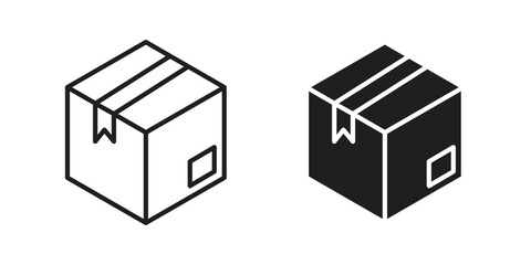 Package icons. Minimal logo design element, vector illustration.