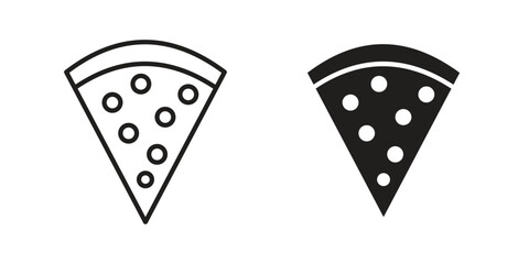 Pizza slice icons. Minimal logo design element, vector illustration.