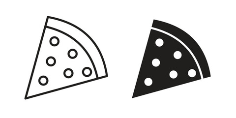 Pizza icons. Minimal logo design element, vector illustration.