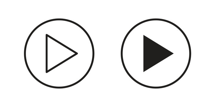 Play button icons. Minimal logo design element, vector illustration.