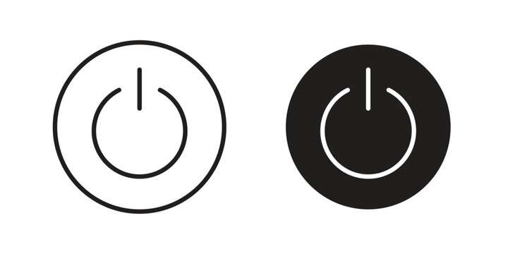 Power button icons. Minimal logo design element, vector illustration.