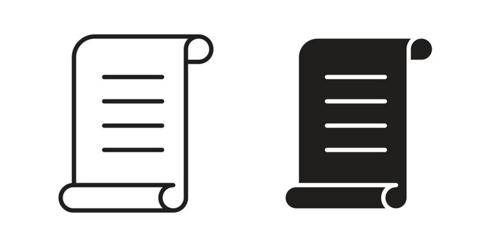 Scroll icons. Minimal logo design element, vector illustration.
