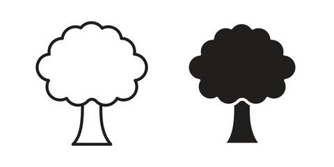 Tree icons. Minimal logo design element, vector illustration.