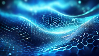 abstract blue hexagonal grid pattern with soft wavy texture and subtle blurred regions creating a modern tech inspired digital background with smooth visual depth