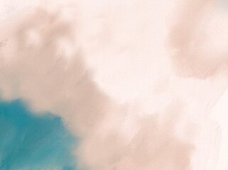 Impressionistic Soft Cloud Over Teal Skies-Digital Painting, Illustration, Design, Art, Artwork w/Paint & Canvas Texture