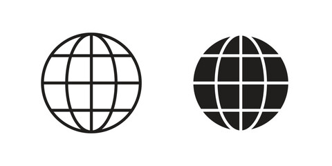 Website globe icons. Minimal logo design element, vector illustration.