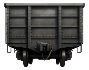 Sturdy steel gondola car featuring a solid end wall and exposed rivets.