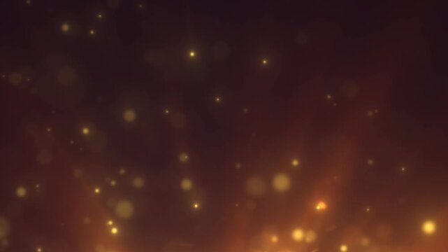Soft glowing golden bokeh orbs floating
