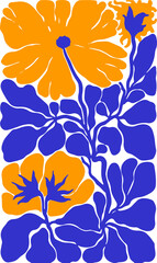 Abstract floral illustration in bright colors