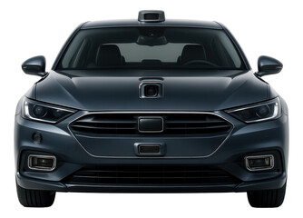 Passenger vehicle featuring external sensors and data collection ports on its exterior.