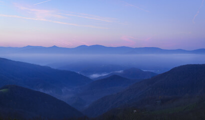 Mountains of the Basque Country from Uzpuru in the AIako Harriak nature reserve, Basque Country