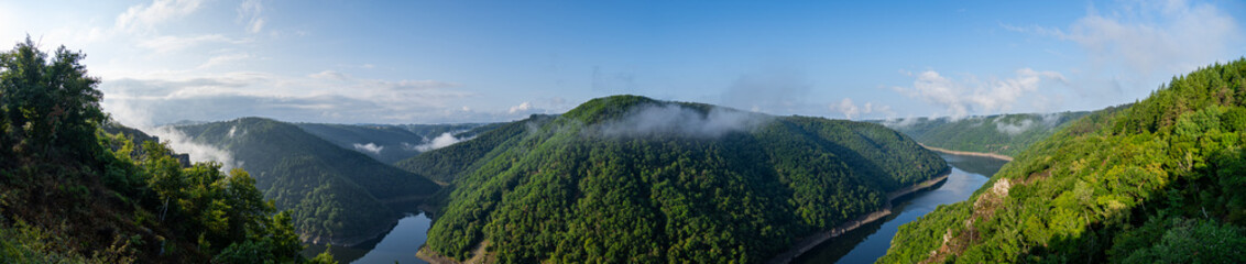 Gratte Bruyere Touristic View Point, Morning summer sunlight and Green Tree - Limousin