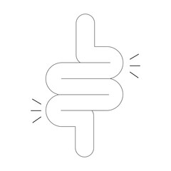 Gut constipation Icon. Intesines Vector Icon in line style design. Symbol of digestion system. Vector illustration.

