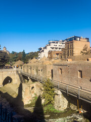 Fototapeta premium Historic Abanotubani Sulfur Baths and Brick Domes in Tbilisi Georgia