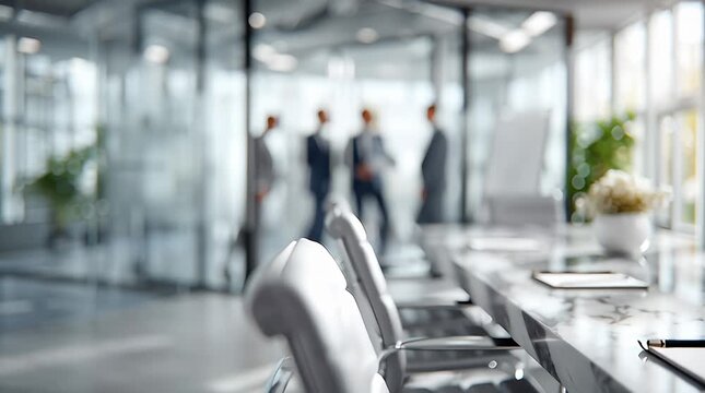 Modernes B&uuml;ro mit Business-Team im Hintergrund