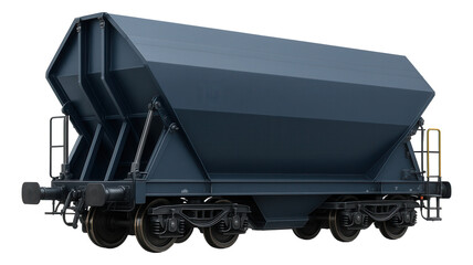 Hydraulic side panel train wagon with sloped interior for efficient self-discharge.