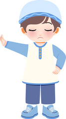 A young boy rejection gesture.