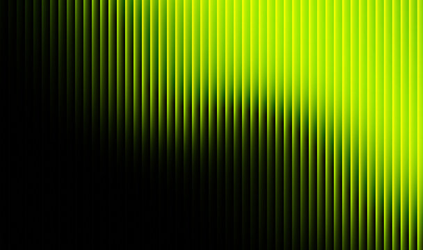 Abstract background featuring a dynamic vertical line pattern transitioning from deep black to vibrant neon yellow green hues