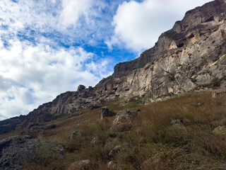 Fototapeta premium Ancient Vardzia Cave Monastery Complex Excavated in Rock Georgia
