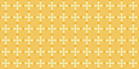 Bright Yellow Pattern with White Crosses