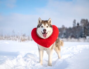 siberian husky dog valintines day  © TheHuskyMan
