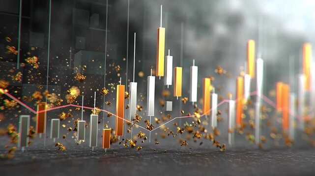 Abstrakte Finanzdaten und Marktanalyse mit steigenden Diagrammen