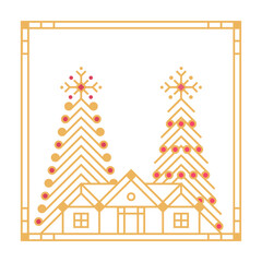 New year's traditional illustration for postcard and packing. Holiday background. Christmas decor traditional decoration.