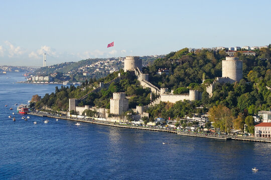 Rumelian Castle in Bosphorus Strait Coast of Istanbul, Turkiye