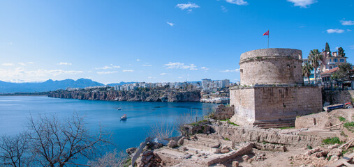 A scene from the archaeological excavation at Hıdırlık Tower in Antalya's Old Town.