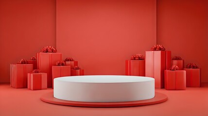 christmas gift box podium stand