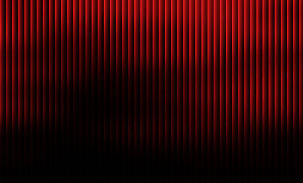 Vibrant red curtain with vertical folds creating a dramatic effect for theater or stage performances and Pageantry events, adding a touch of elegance and sophistication.